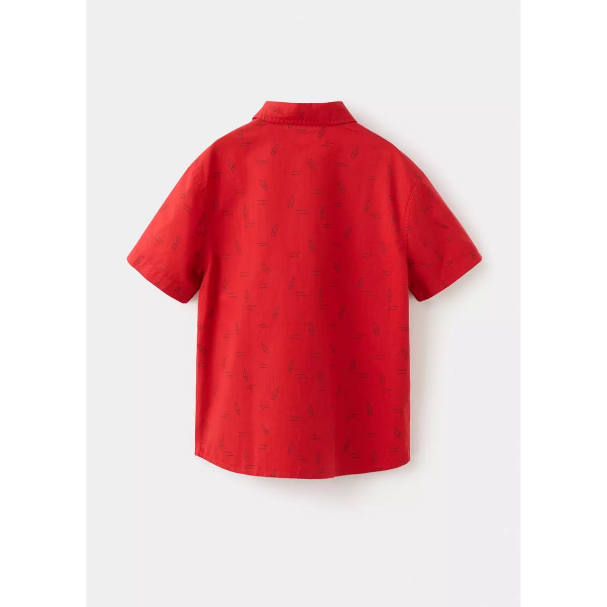 Chemise imprimée manches courtes rouge, MANGO KIDS