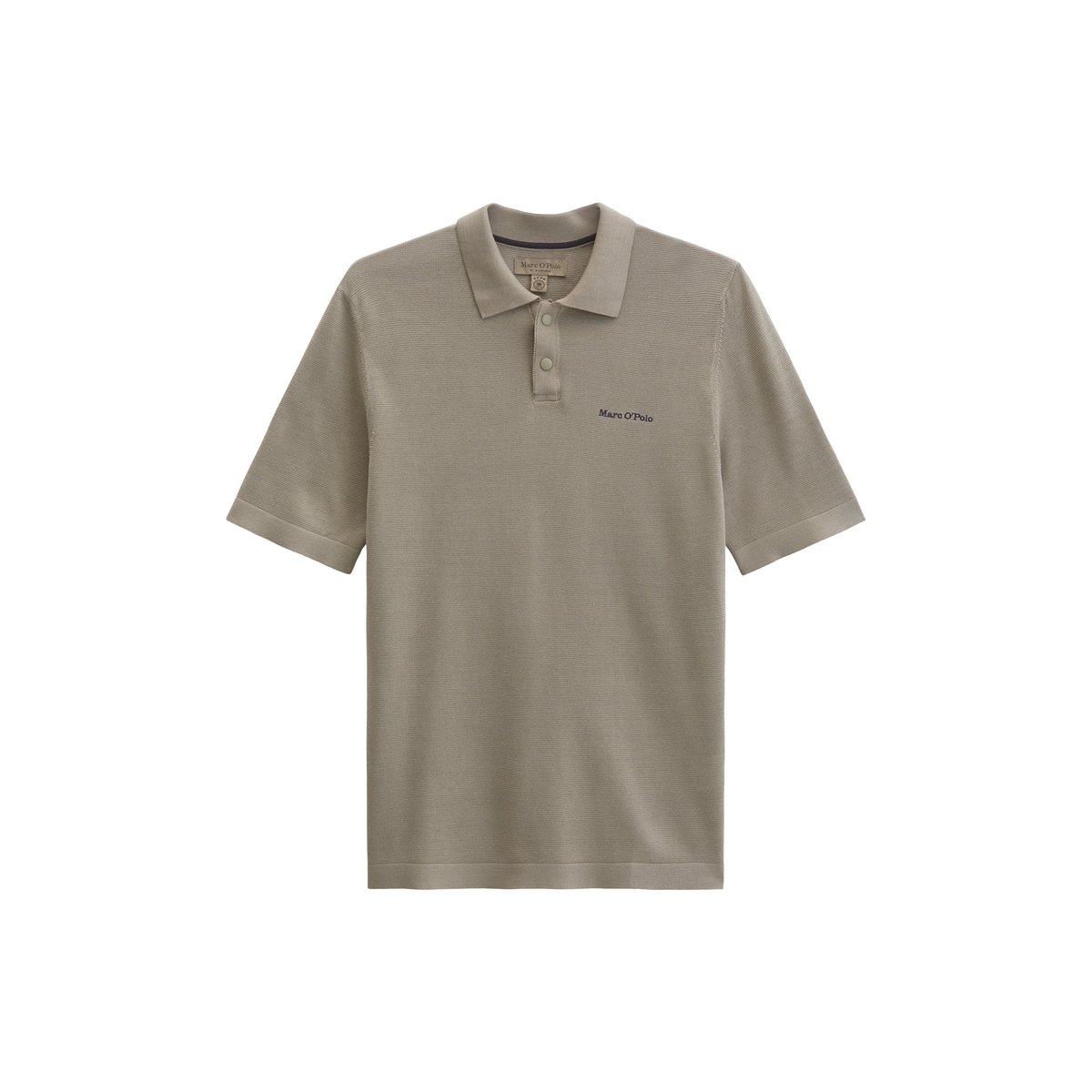 Polo en tricot DFB Travel Collection en pur coton bio marron, MARC O'POLO