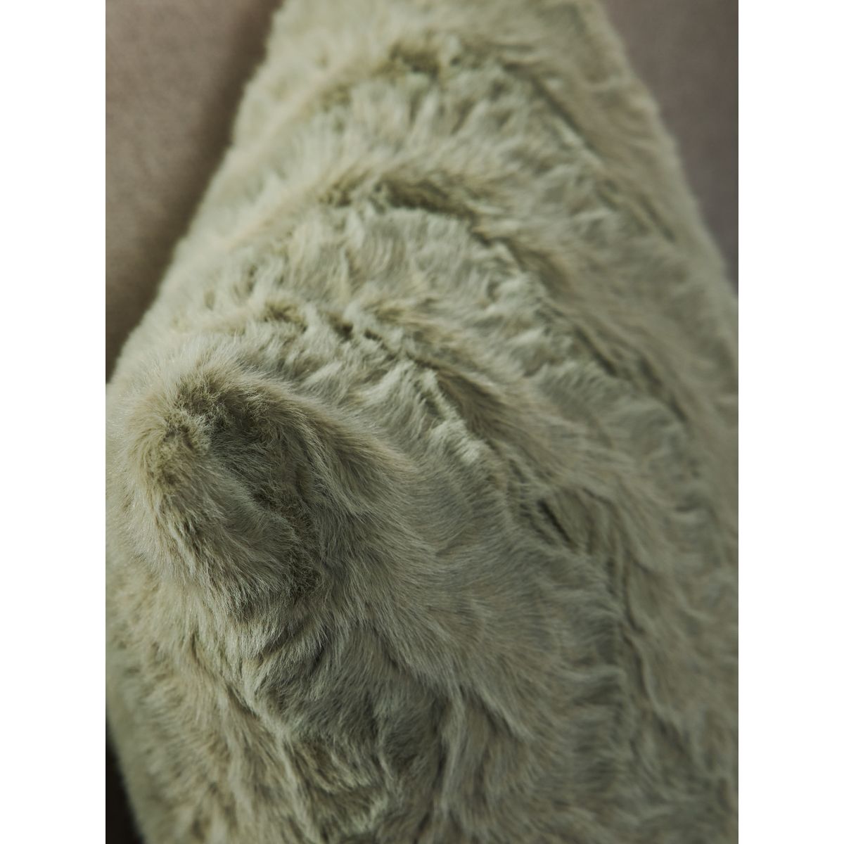 Coussin douillet en imitation fourrure à motif vert sauge, NEXT
