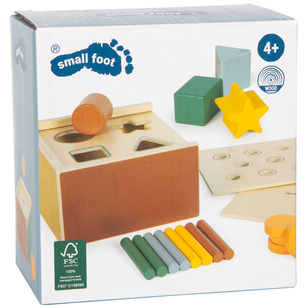 Jeu d'encastrement Montessori beige, SMALL FOOT COMPANY