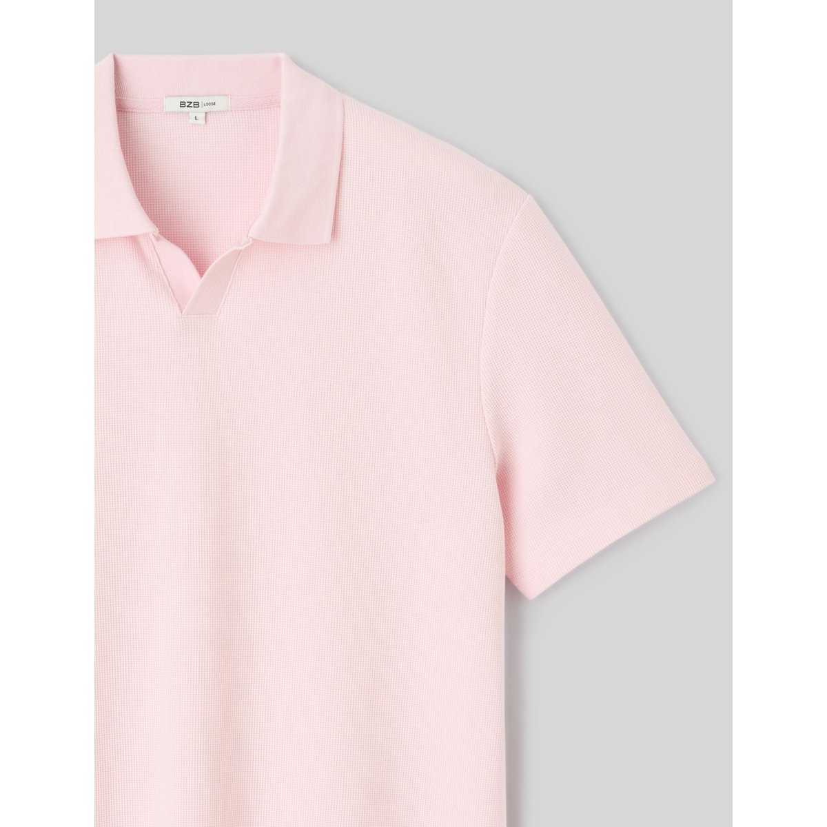 Polo matière gaufrée rose, BZB
