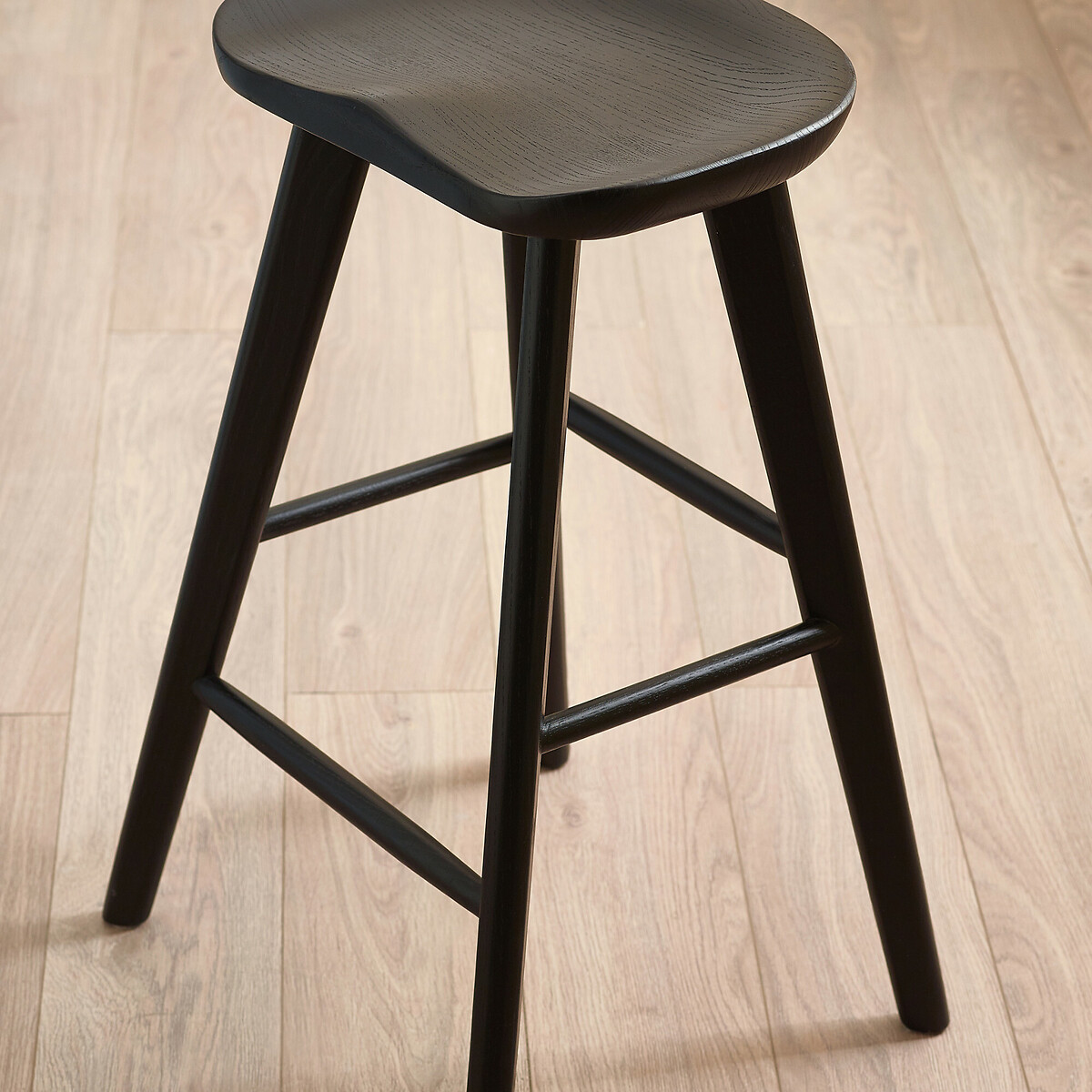 Miro Solid Oak Bar Stool black, SO'HOME