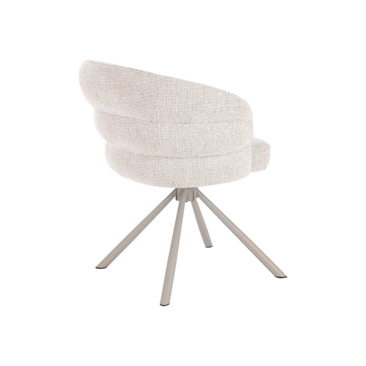 Chaise tissu pieds métal FLORINE blanc, MADE IN MEUBLES