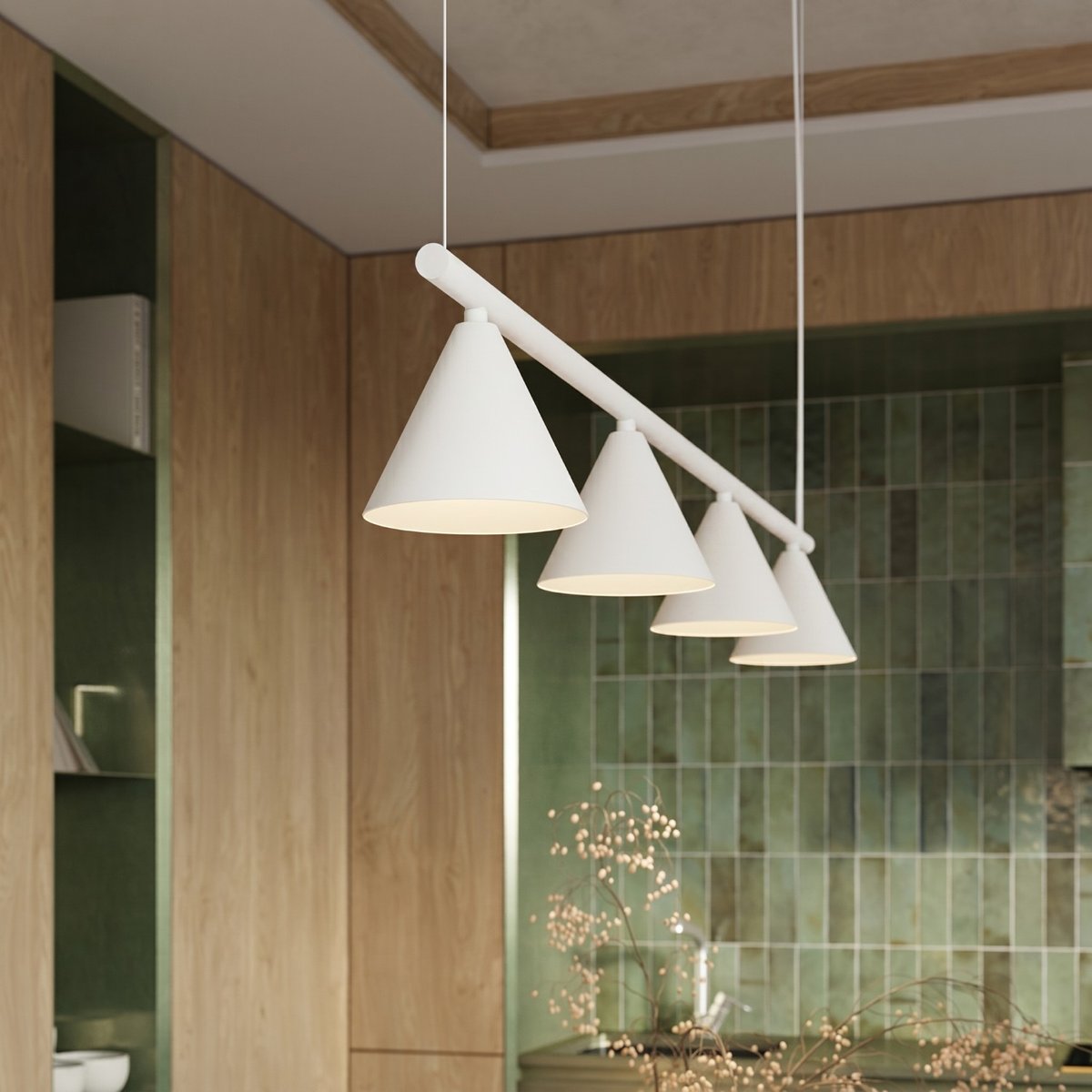 Lustre Acier Blanc E14 4 NOX blanc, EDEN