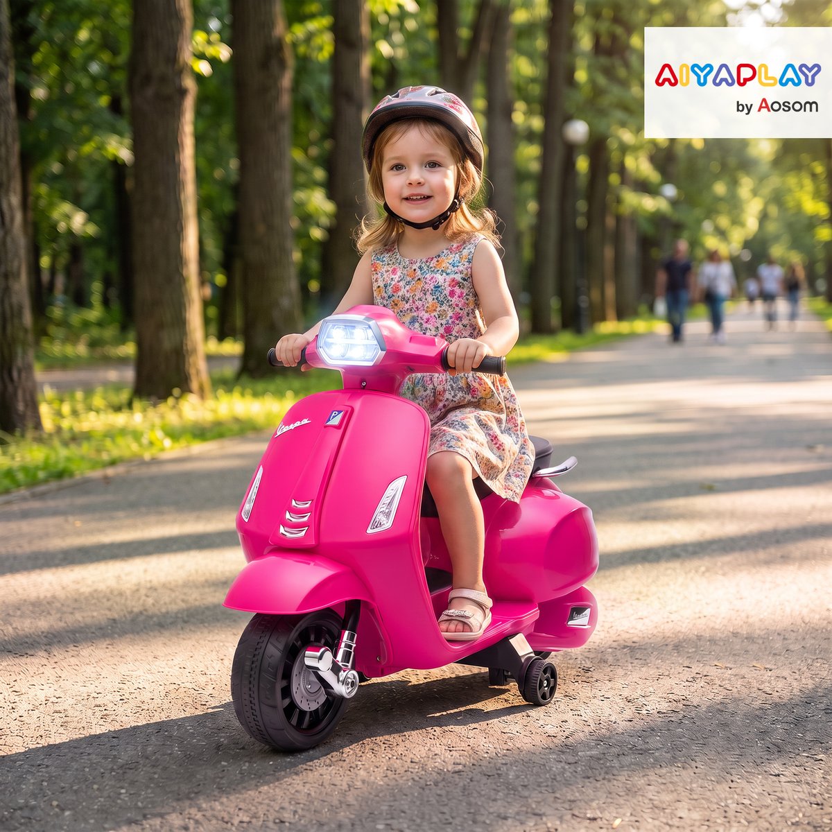 Moto électrique à conducteur assis Plastique rose, AIYAPLAY