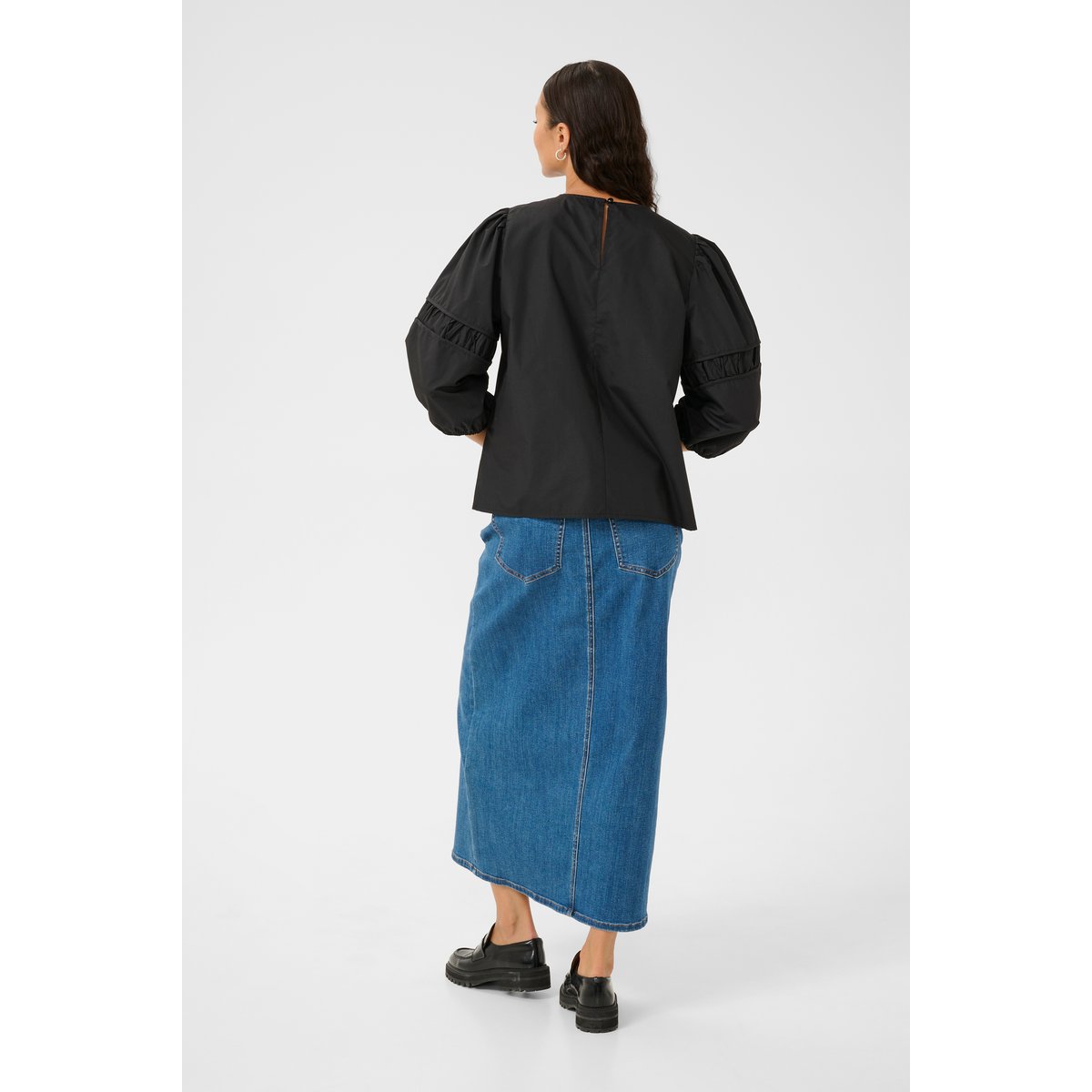 Blouse with long sleeve noir black, KAFFE