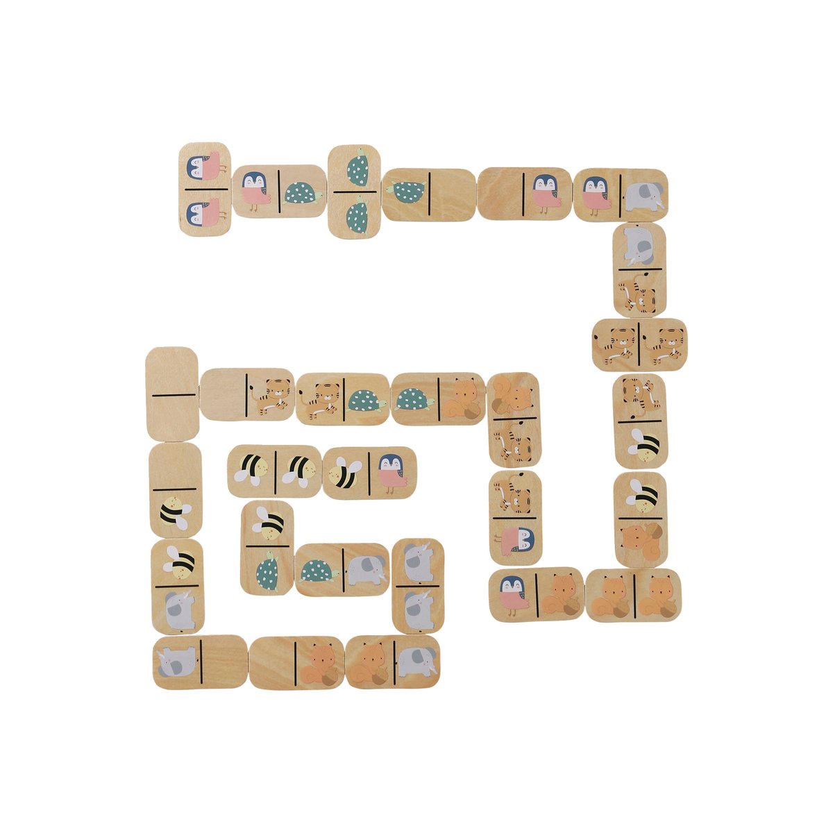Jeu de dominos en bois FSC® beige, VERTBAUDET