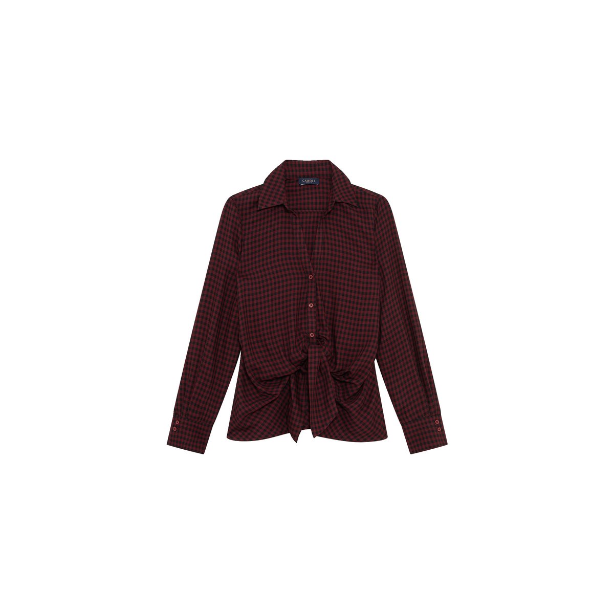 Chemise droite col chemise CITA rouge foncé, CAROLL