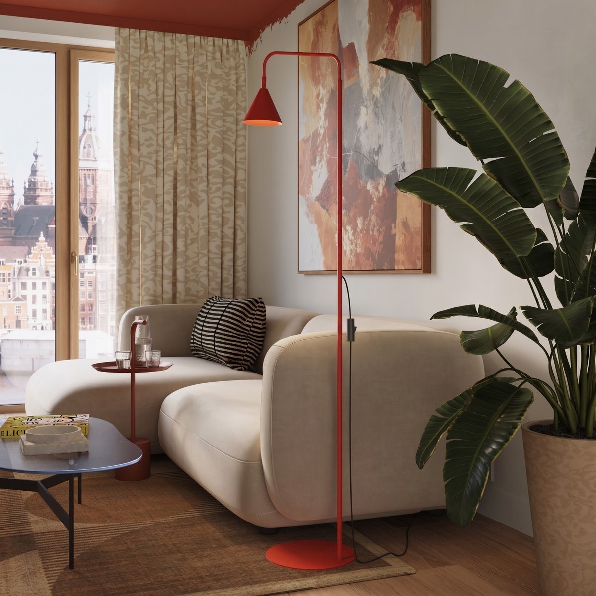 Lampadaire Rouge E14 1 Nox rouge, EDEN