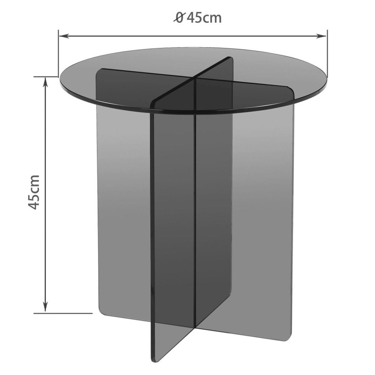 Table d'appoint ronde en verre  45cm- BOSTON marron, DRAWER