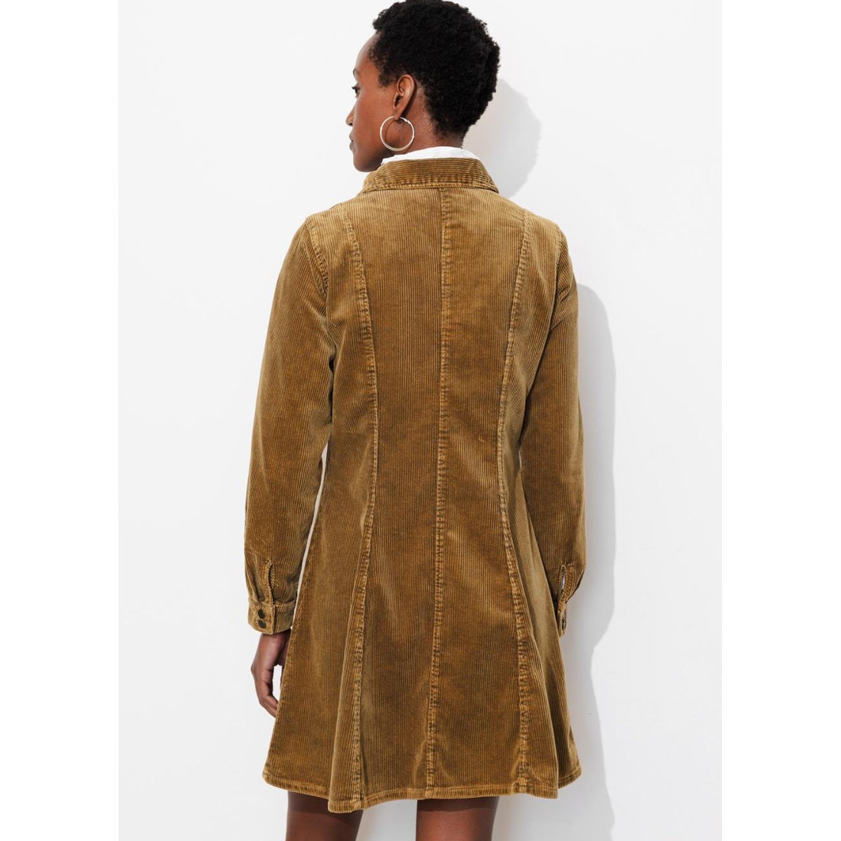 Robe en velours côtelé beige, PROMOD