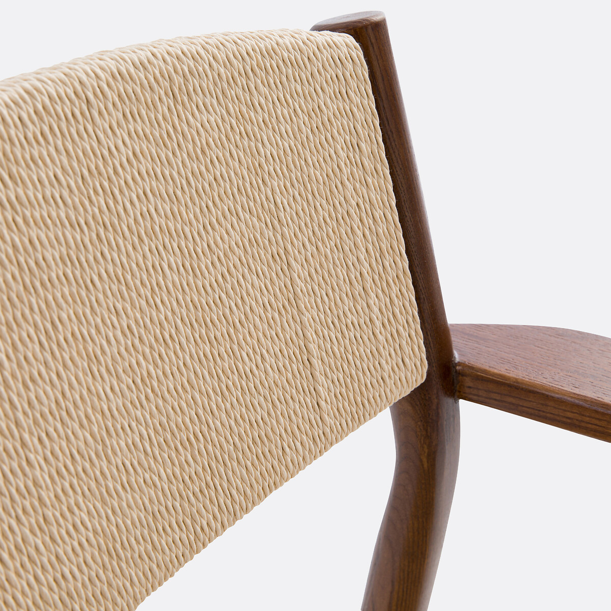 Sillón de mesa de fresno macizo y trenzado, Dorau tinte color nogal, LA REDOUTE INTERIEURS