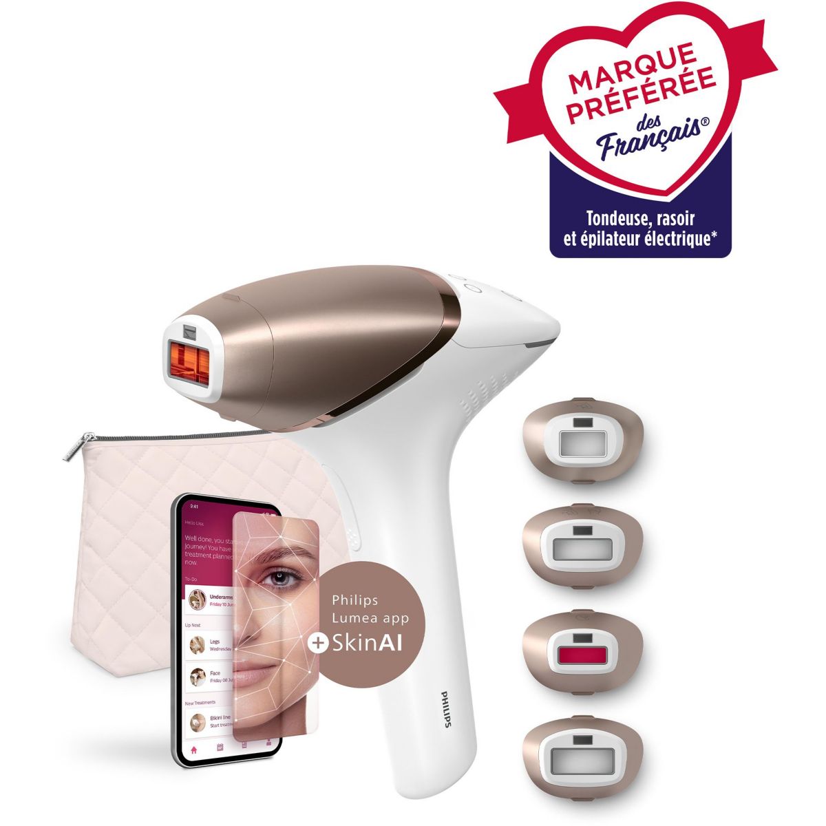 Epilateur lumière pulsée Lumea série 9900 BRI951/01 blanc, PHILIPS