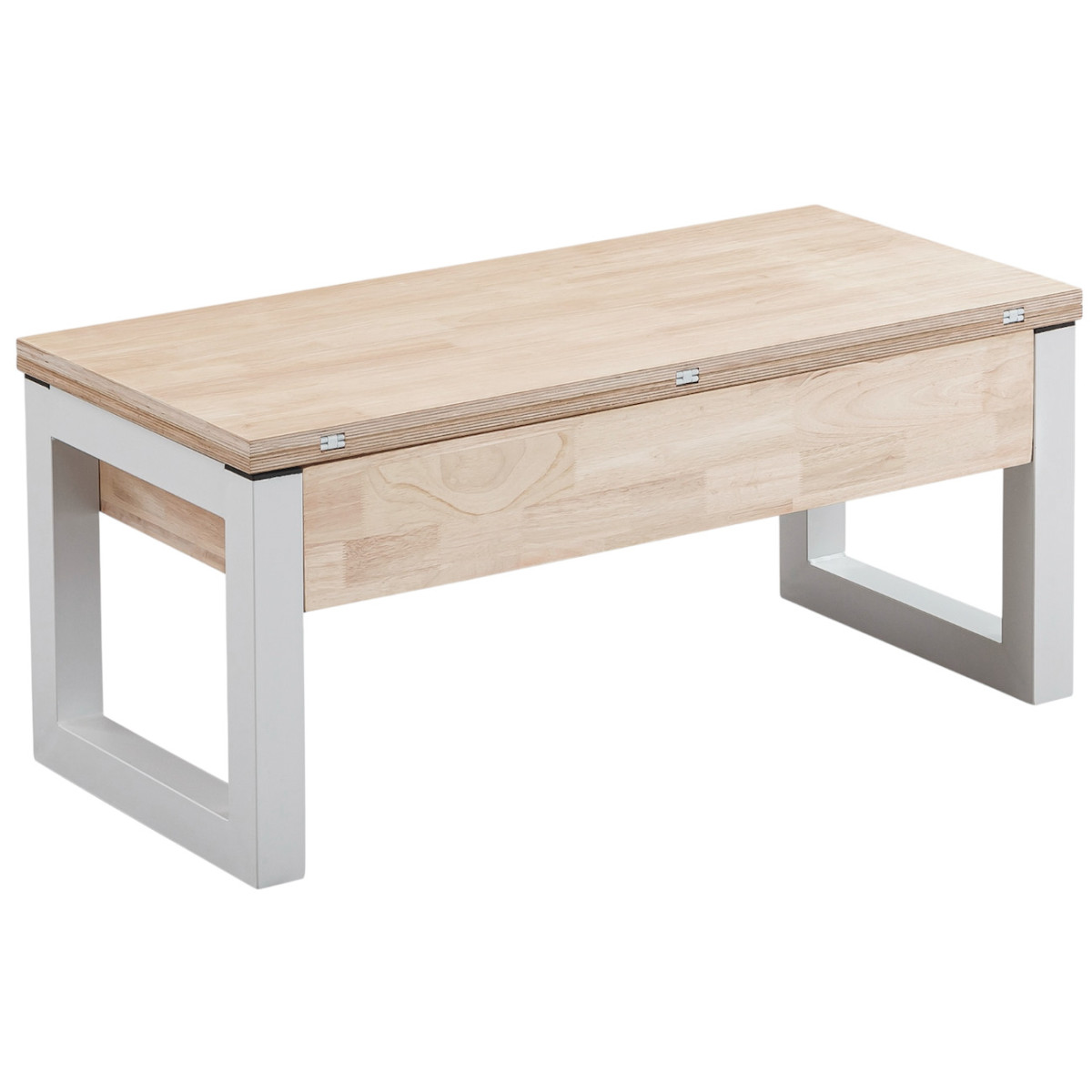 Table basse relevable et extensible bois et acier - DIANA blanc, MATHI DESIGN