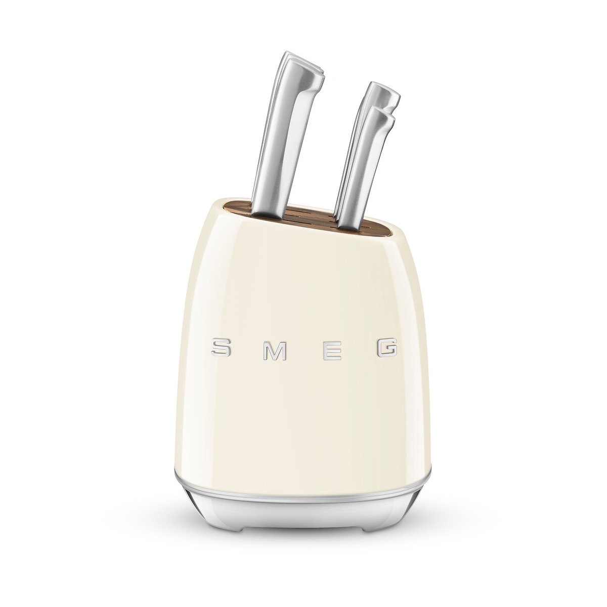 Bloc de 6 couteaux multi-usages crème, SMEG