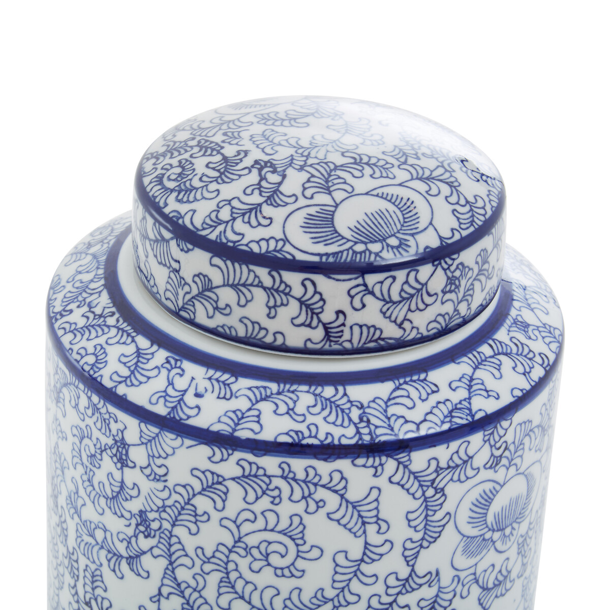 31cm Blue and White Print Ceramic Jar blue, ÉDITÉ