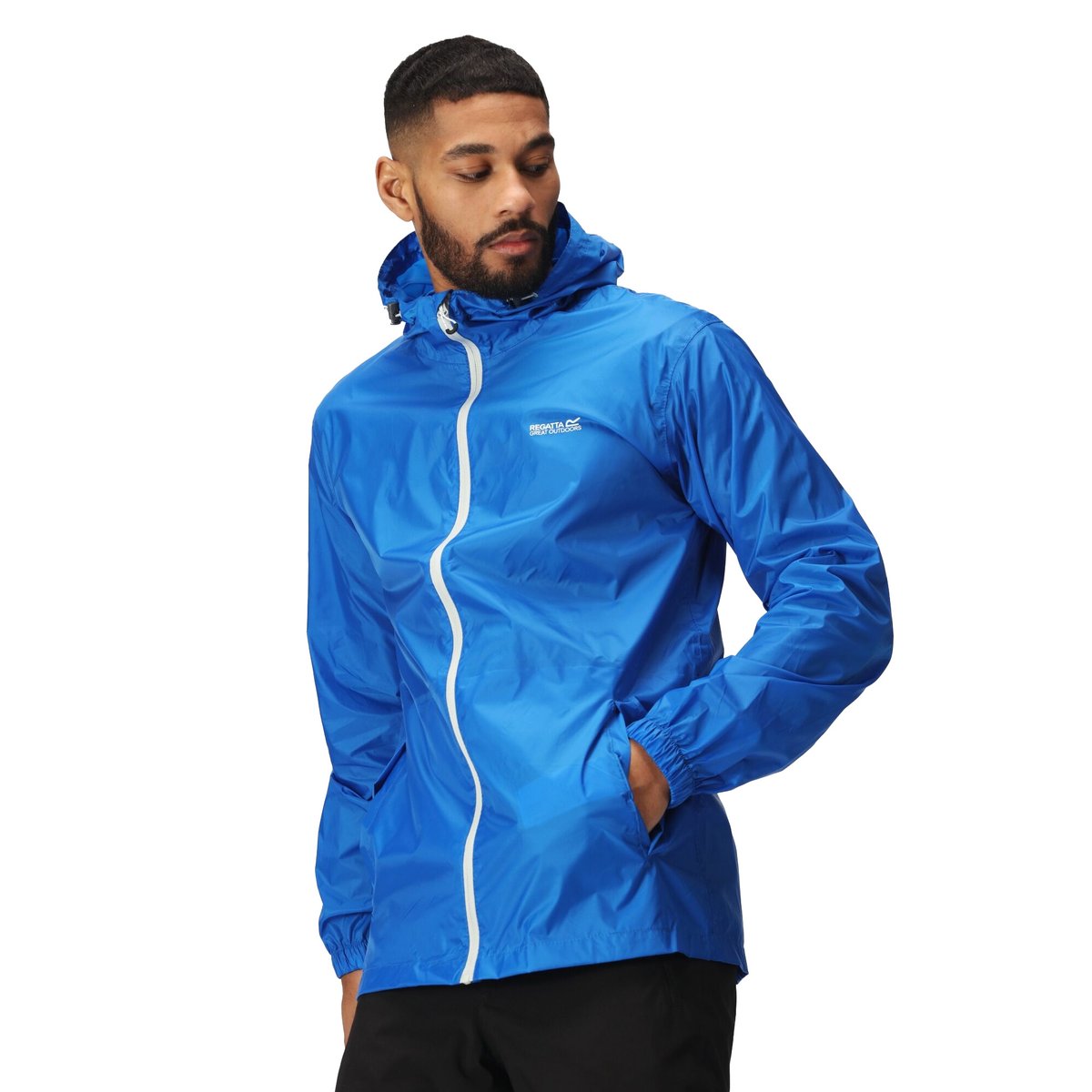 Veste imperméable unie à capuche LYLE bleu clair, REGATTA