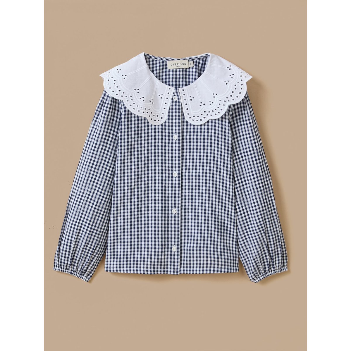 Chemise imprimée vichy carreaux bleu, CYRILLUS