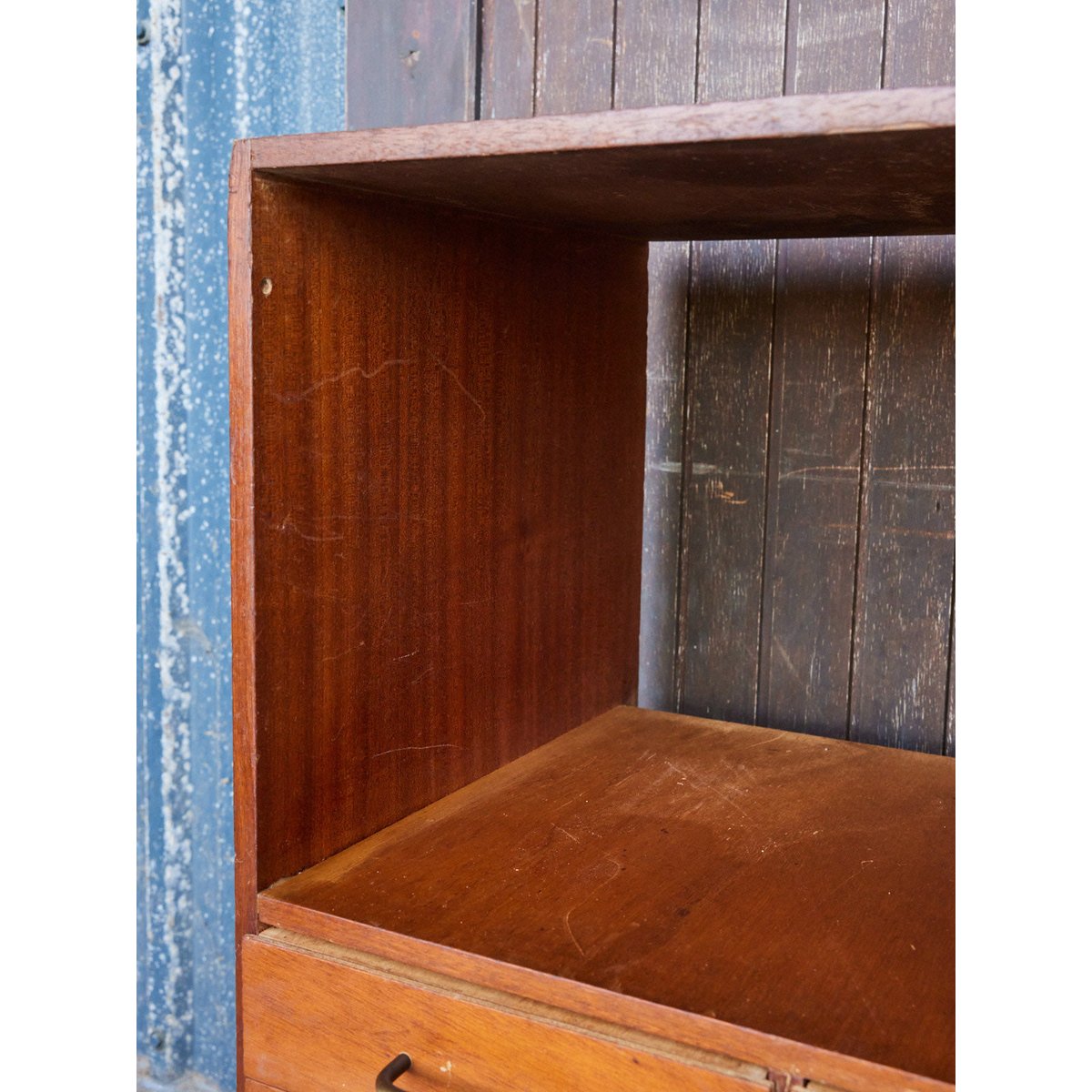 Meuble de métier en bois foncé Fernand N°484 - Bon état bois foncé, DEBONGOUT