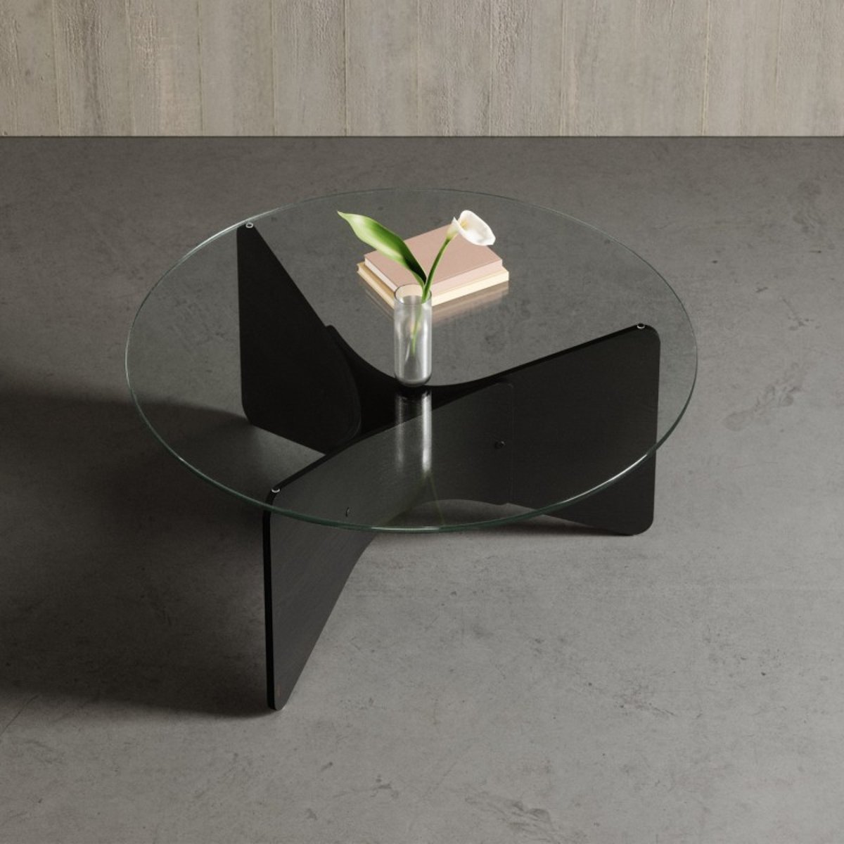 Table basse design verre bois  MADERA noir, UMBRA