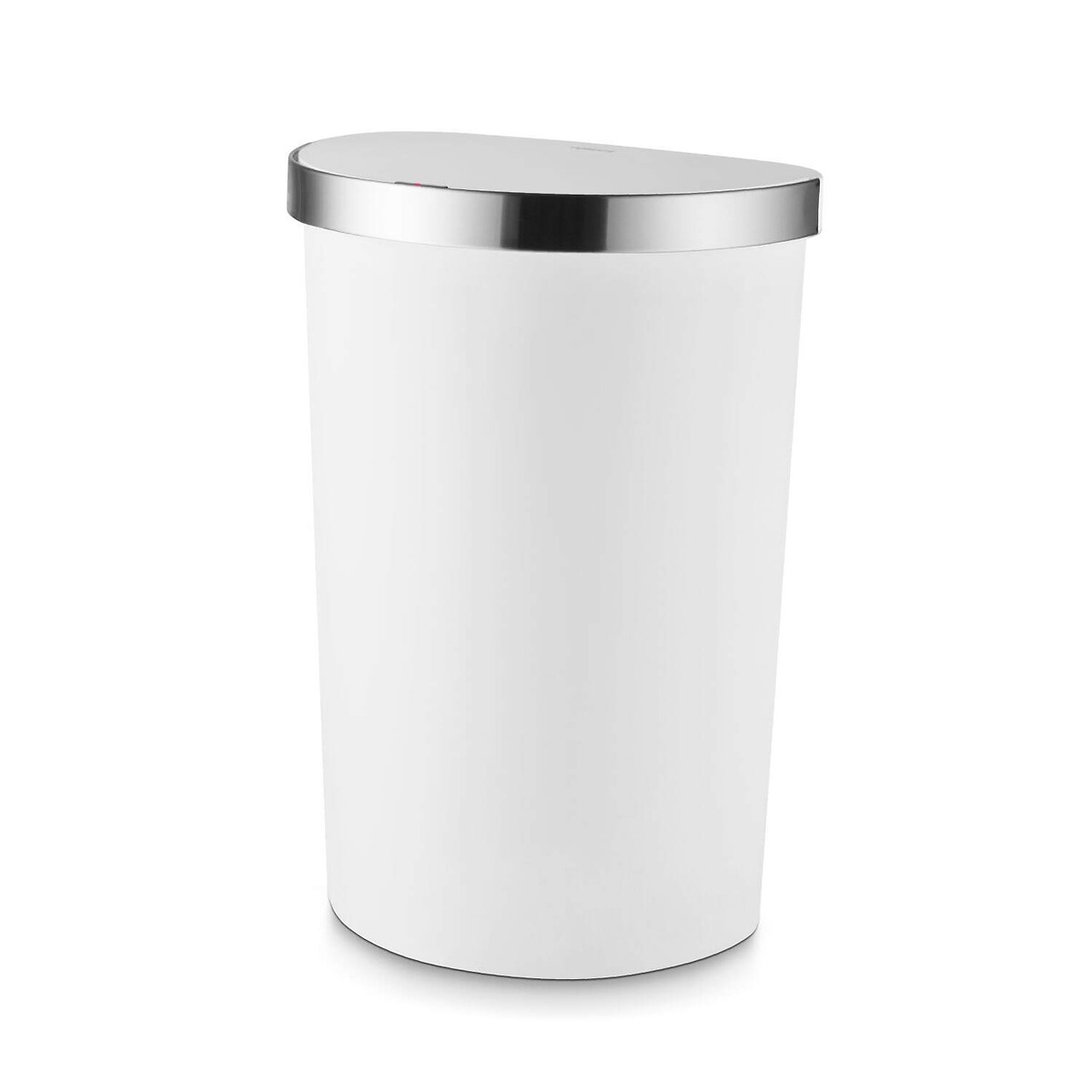 50L Metal Trim Curved Sensor Bin white, TOWER