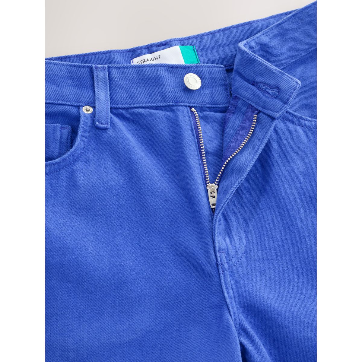 Jean droit longueur cheville bleu cobalt, NEXT