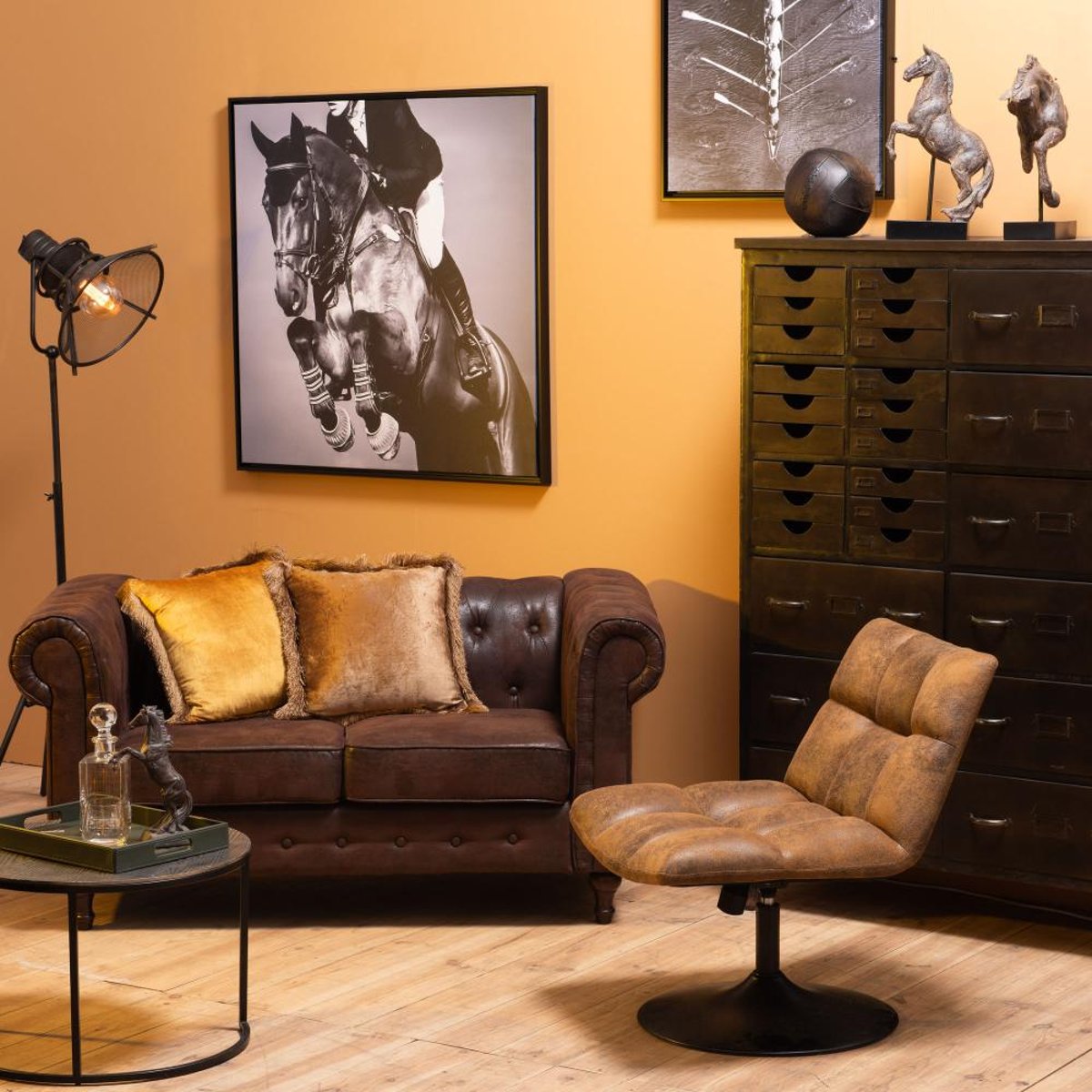 Fauteuil en similicuir Marcus marron, AMADEUS