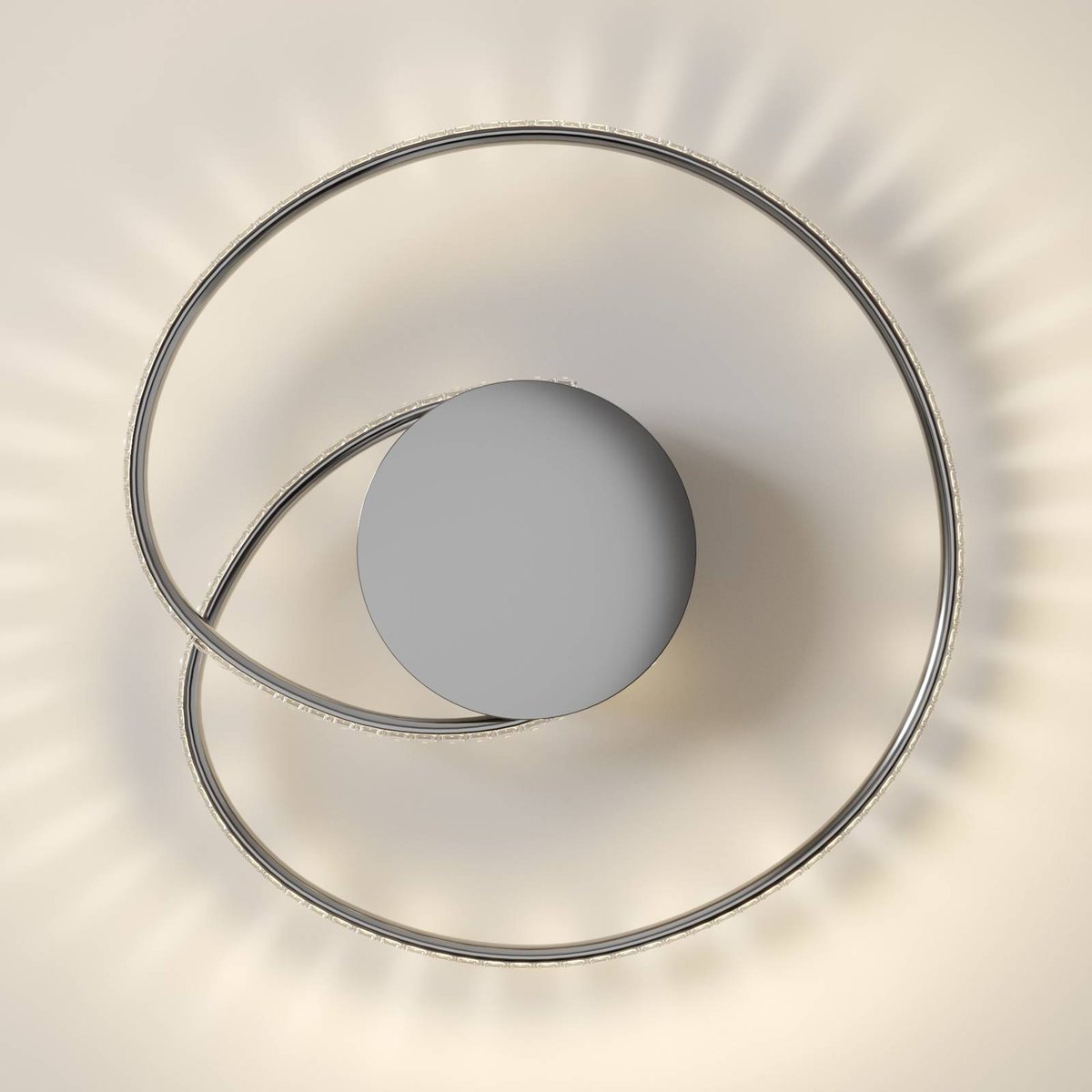 Plafonnier en métal moderneLED, Joline chrome, transparent, LINDBY