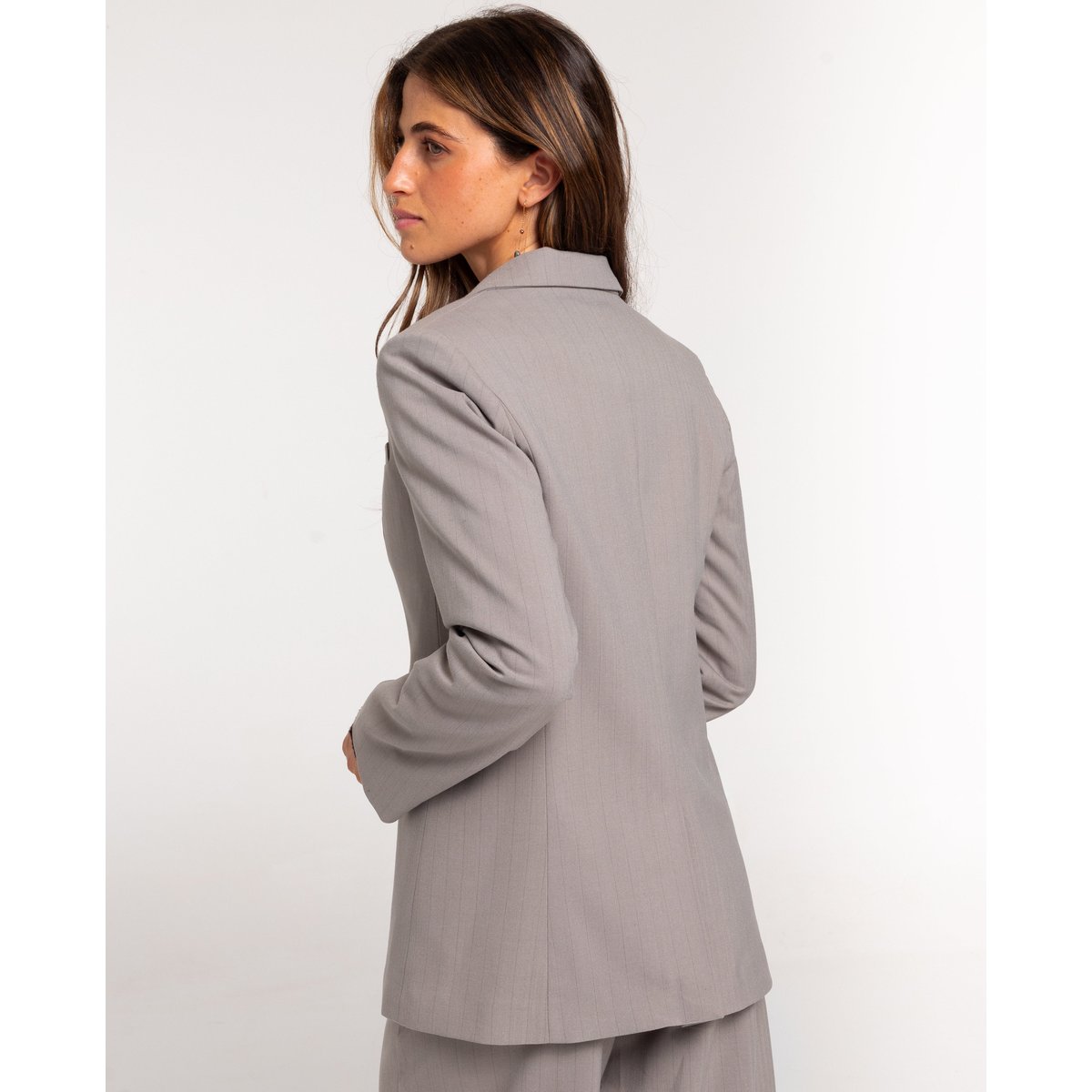 Blazer à fermeture par boucles de femme gris, THE-ARE