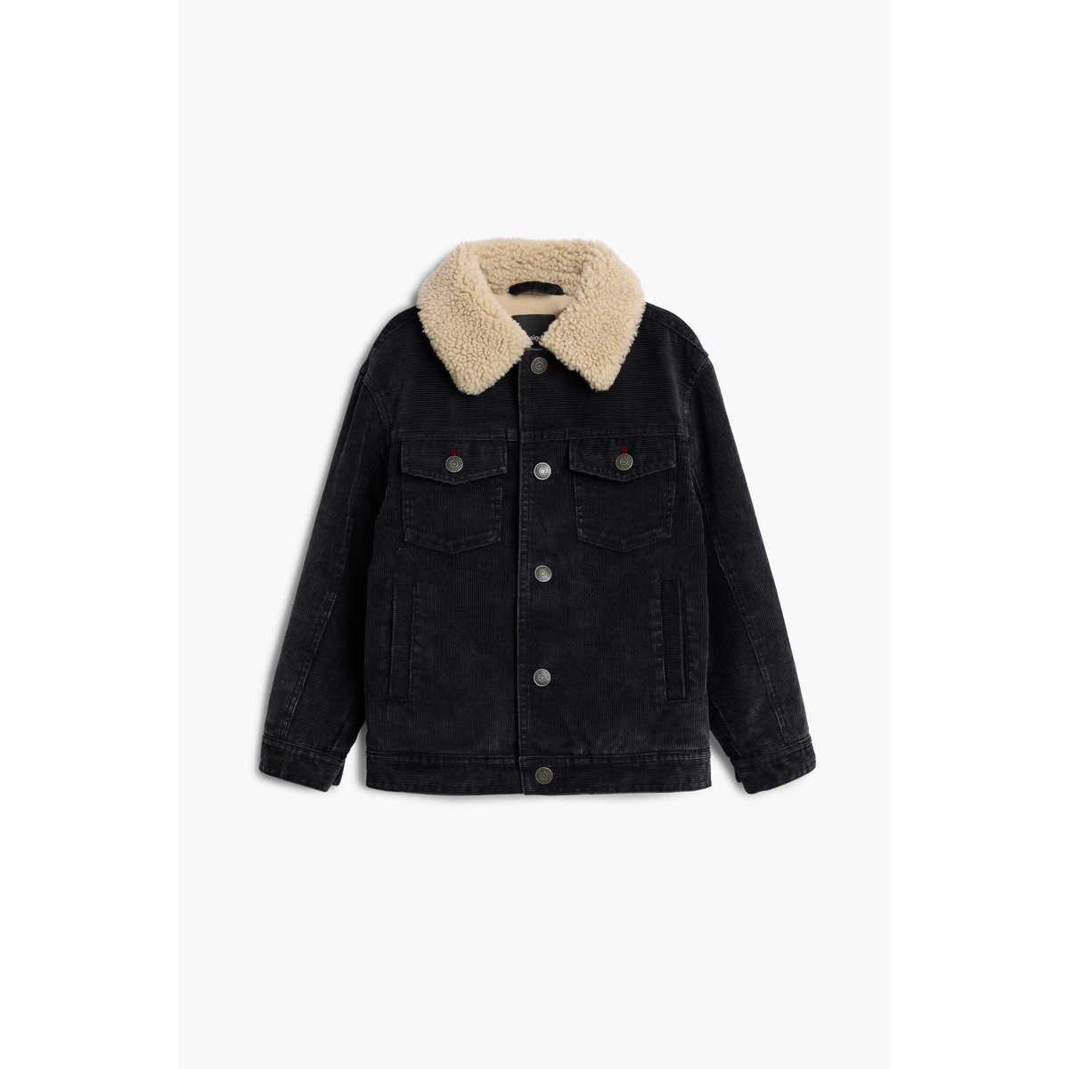 Veste à col en mouton noir, DESIGUAL