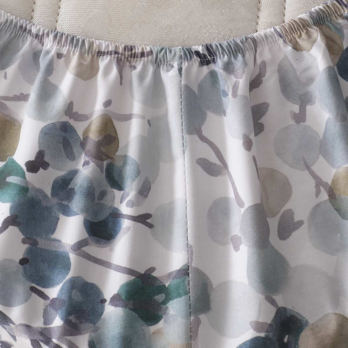 Drap housse en percale de coton bonnet 30 cm YULIE bleu artic, SENSEI MAISON