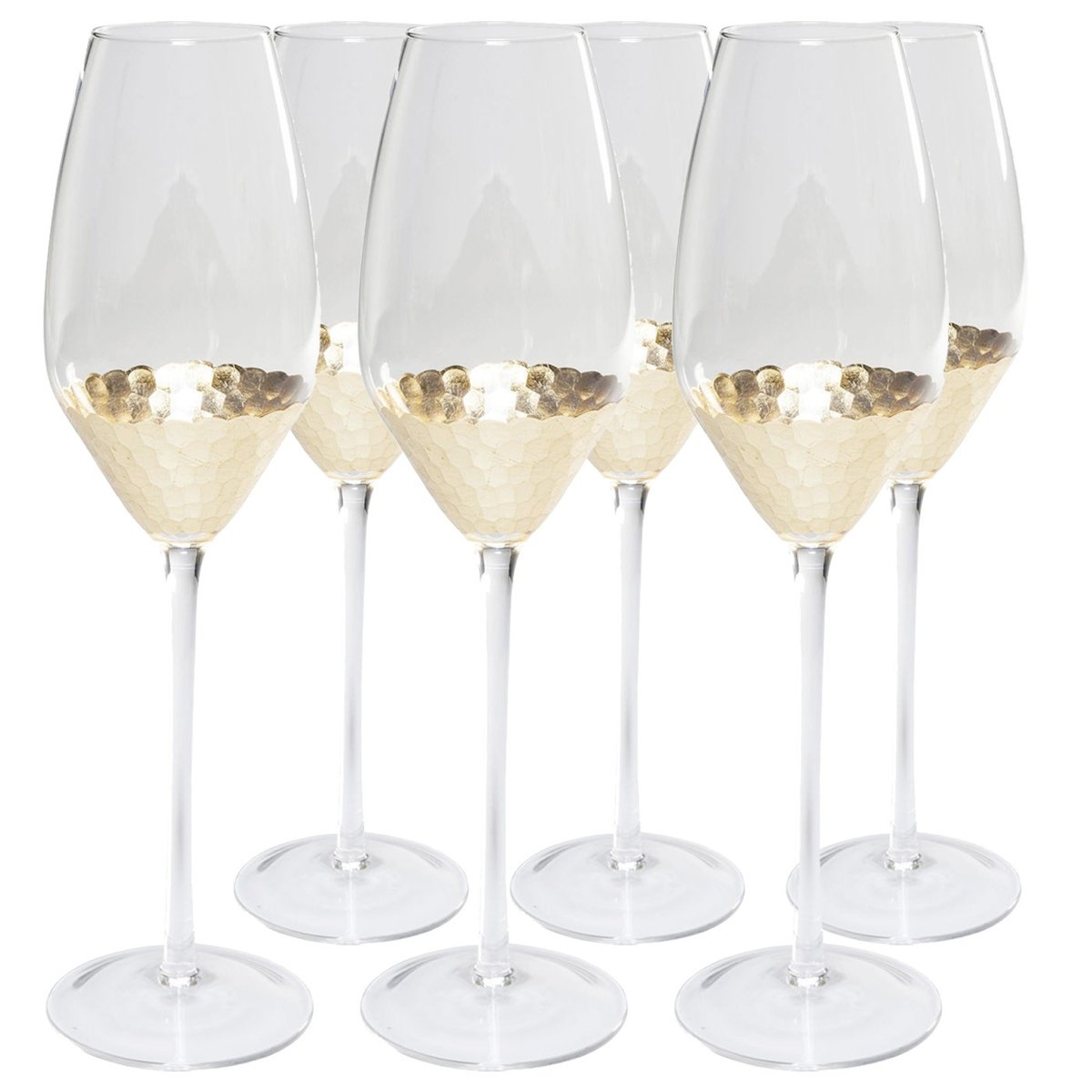 Lot de 6 flûtes à champagne, GOBI or, KARE DESIGN