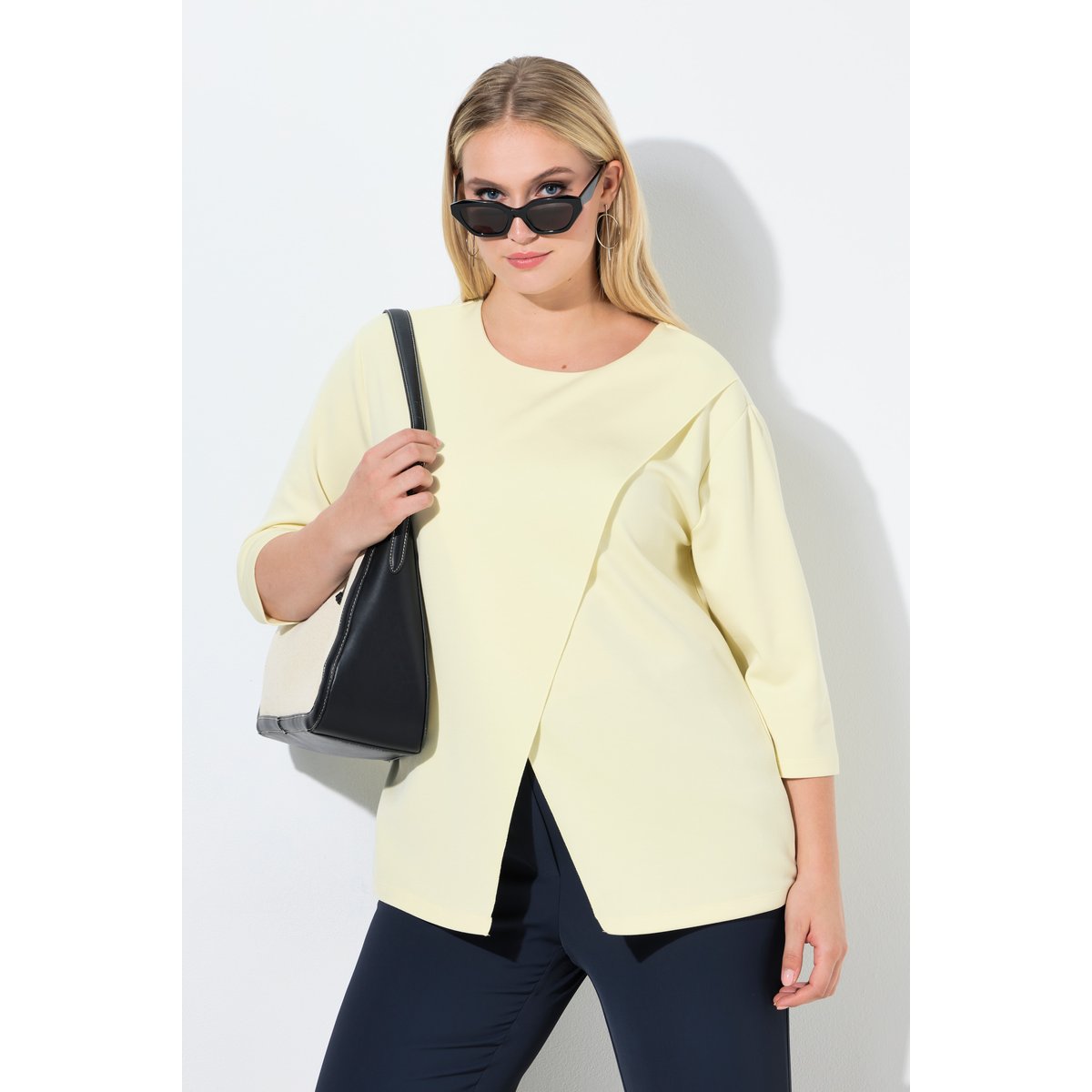 Sweat-shirt en modal mélangé jaune doux, ULLA POPKEN