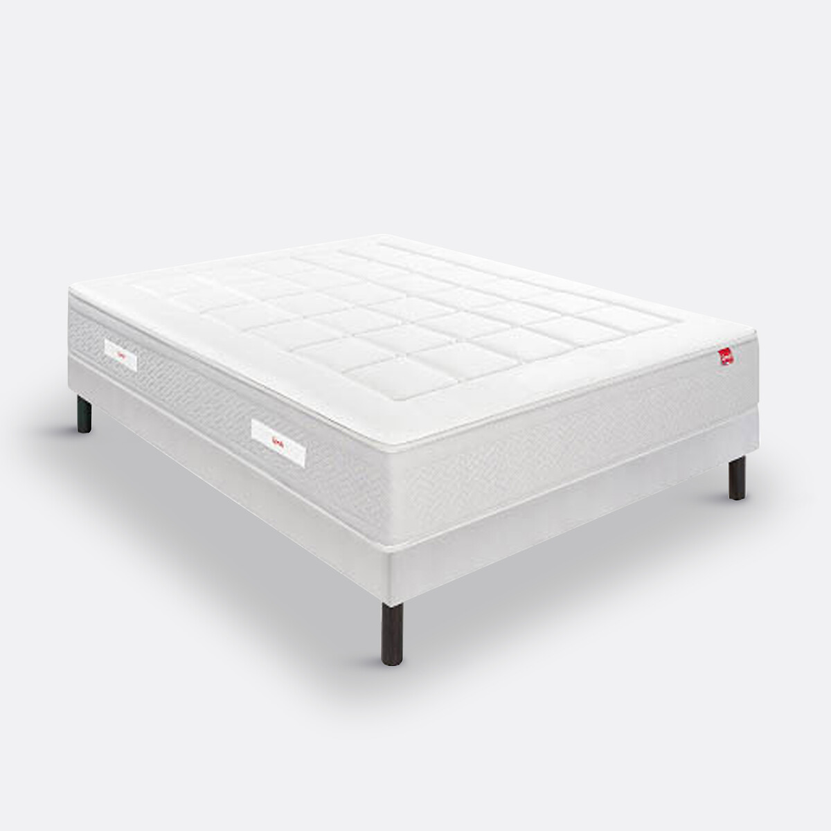 Ensemble matelas ressorts l'Escapade + sommier gris souris, EPEDA