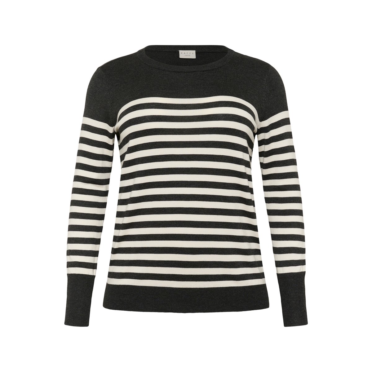Pullover tricoté imprimé dgm/turtledove half stripe, KAFFE CURVE