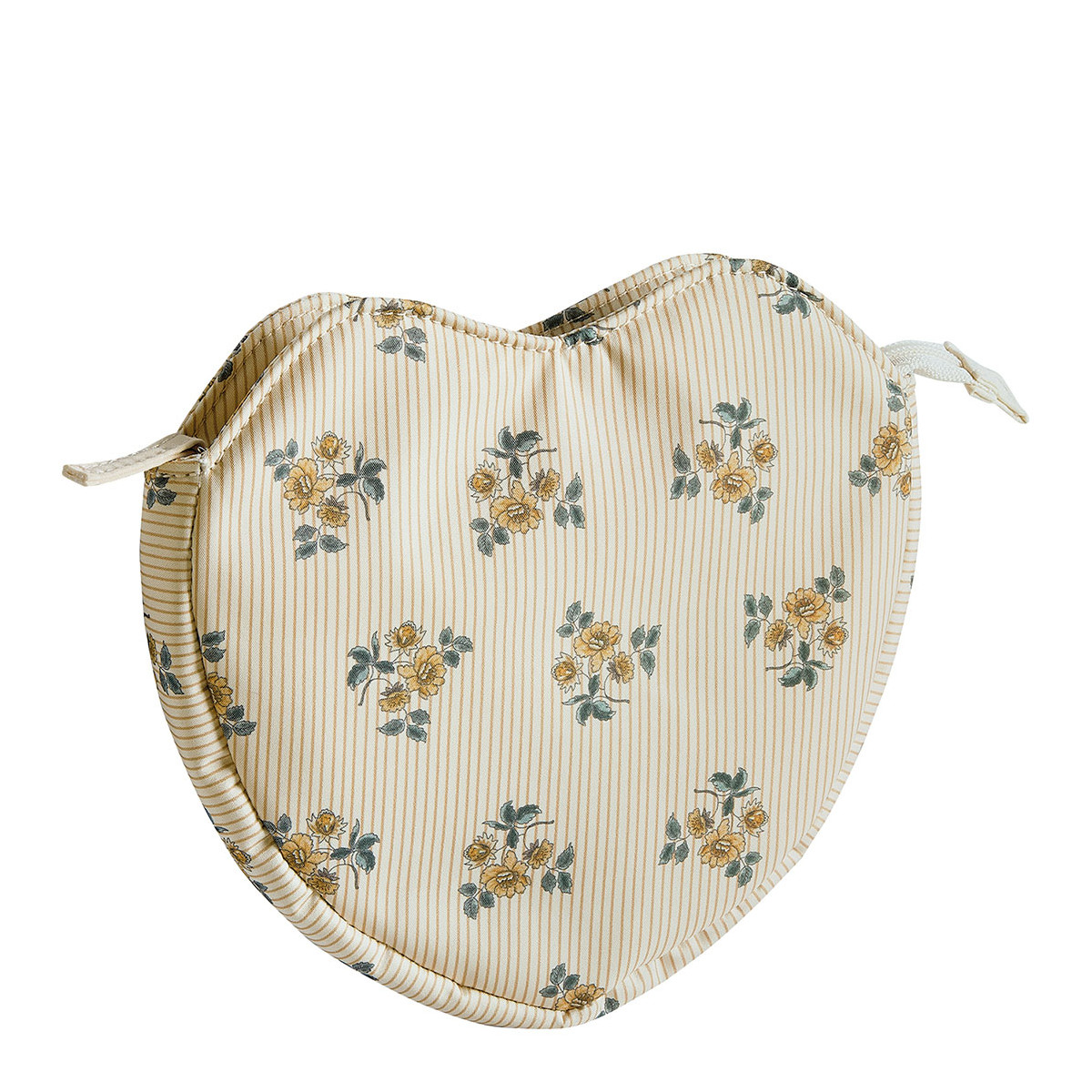 Pochette Cœur en tissu Fleur de Mandarine jaune, MATHILDE M