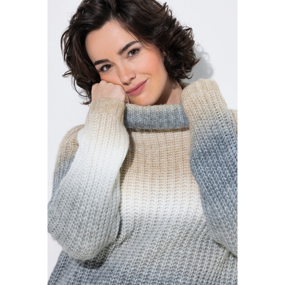 Pull avec dégradé de couleurs gris clair chiné, ULLA POPKEN