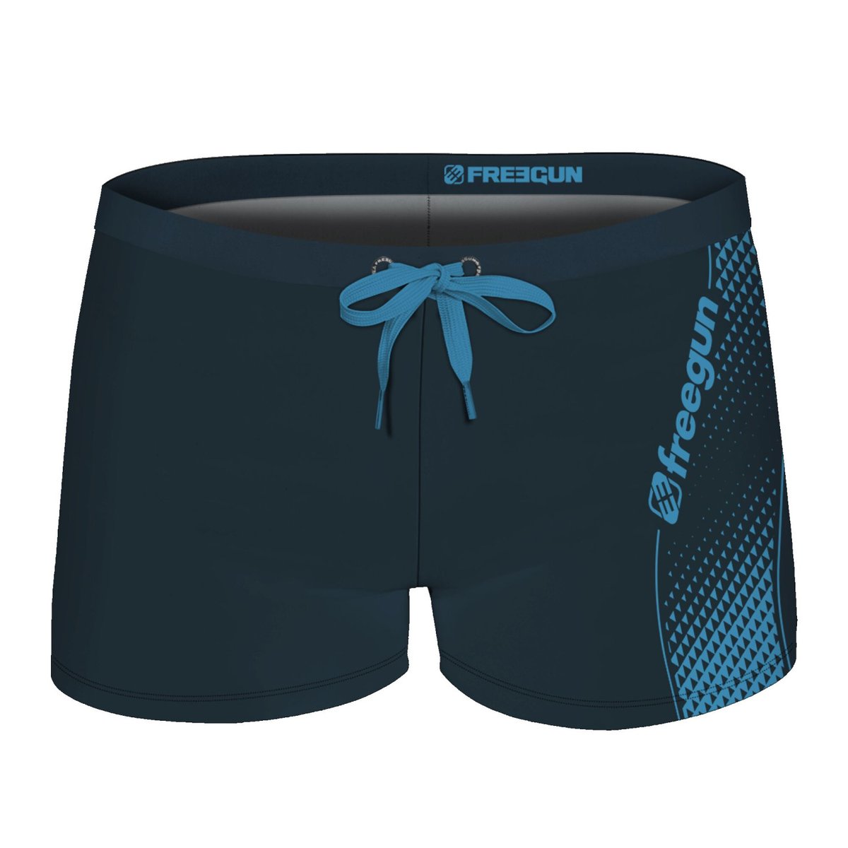 Maillot de Bain Boxer Microfibre bleu marine/bleu ciel, FREEGUN