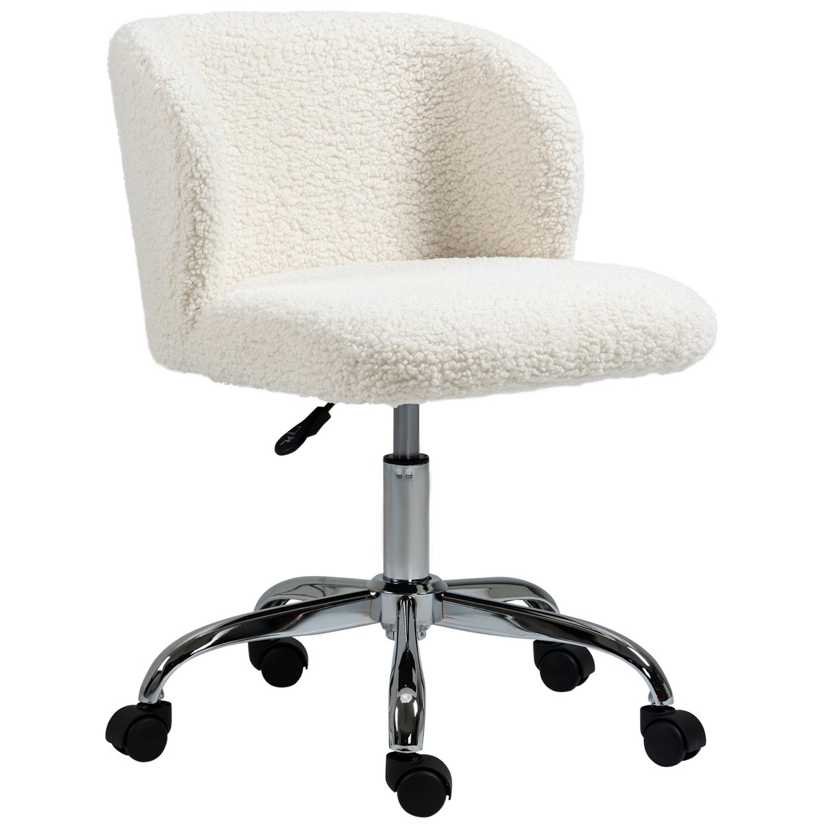 Chaise de bureau Polyester Blanc blanc, HOMCOM