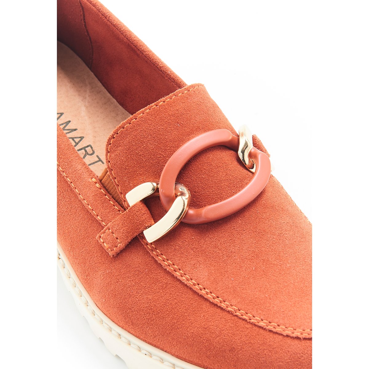 Mocassins crantés avec chaînette Amortyl rose abricot intense, DAMART