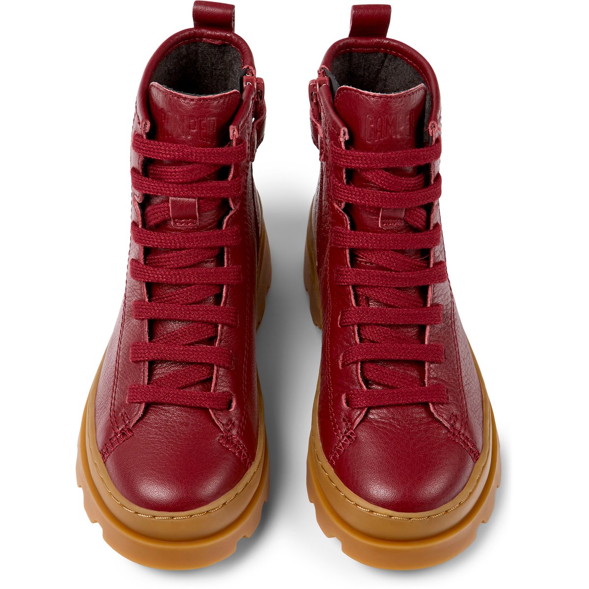 Bottines Cuir Brutus Kids bordeaux, CAMPER
