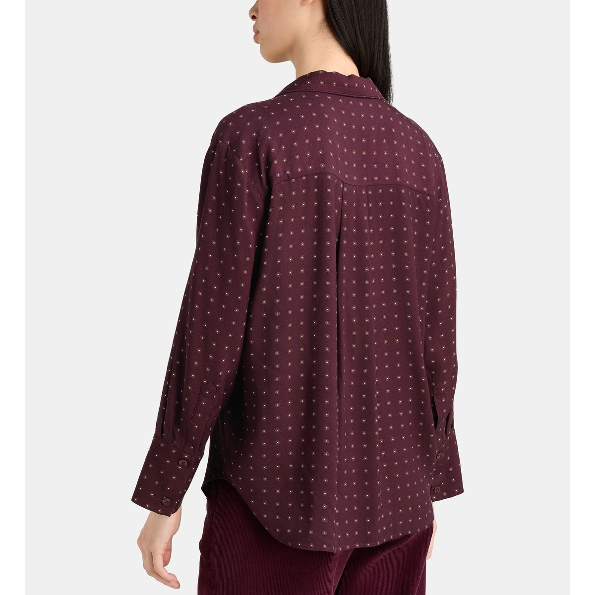 Chemise droite orsanne fluide col tailleur bordeaux, JODHPUR