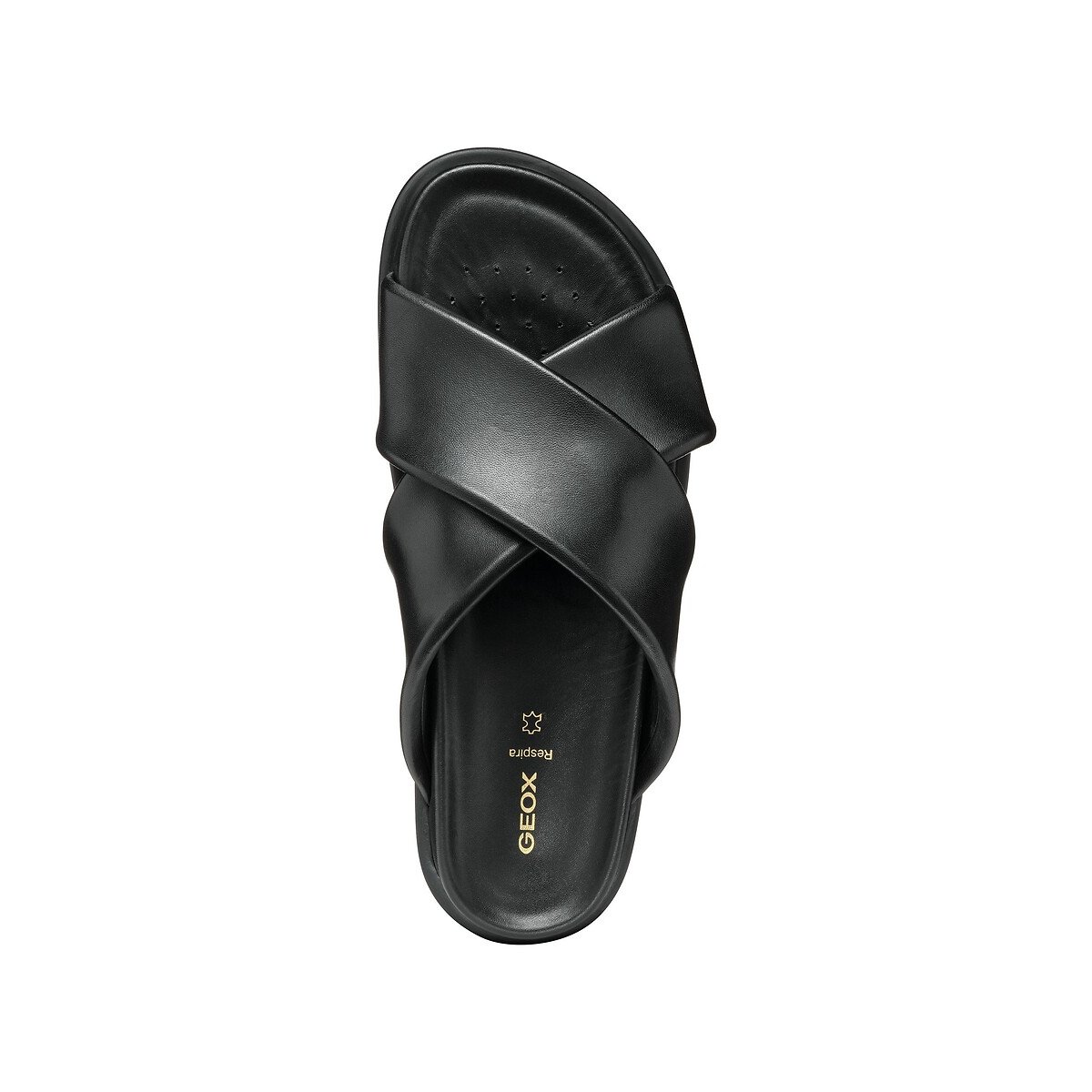 Mules piatte in pelle Adelash nero , GEOX