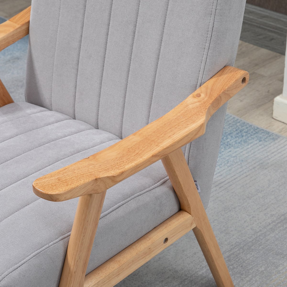 Fauteuil moderne en tissu chenille, RAMONB gris, MEUBLES COSY