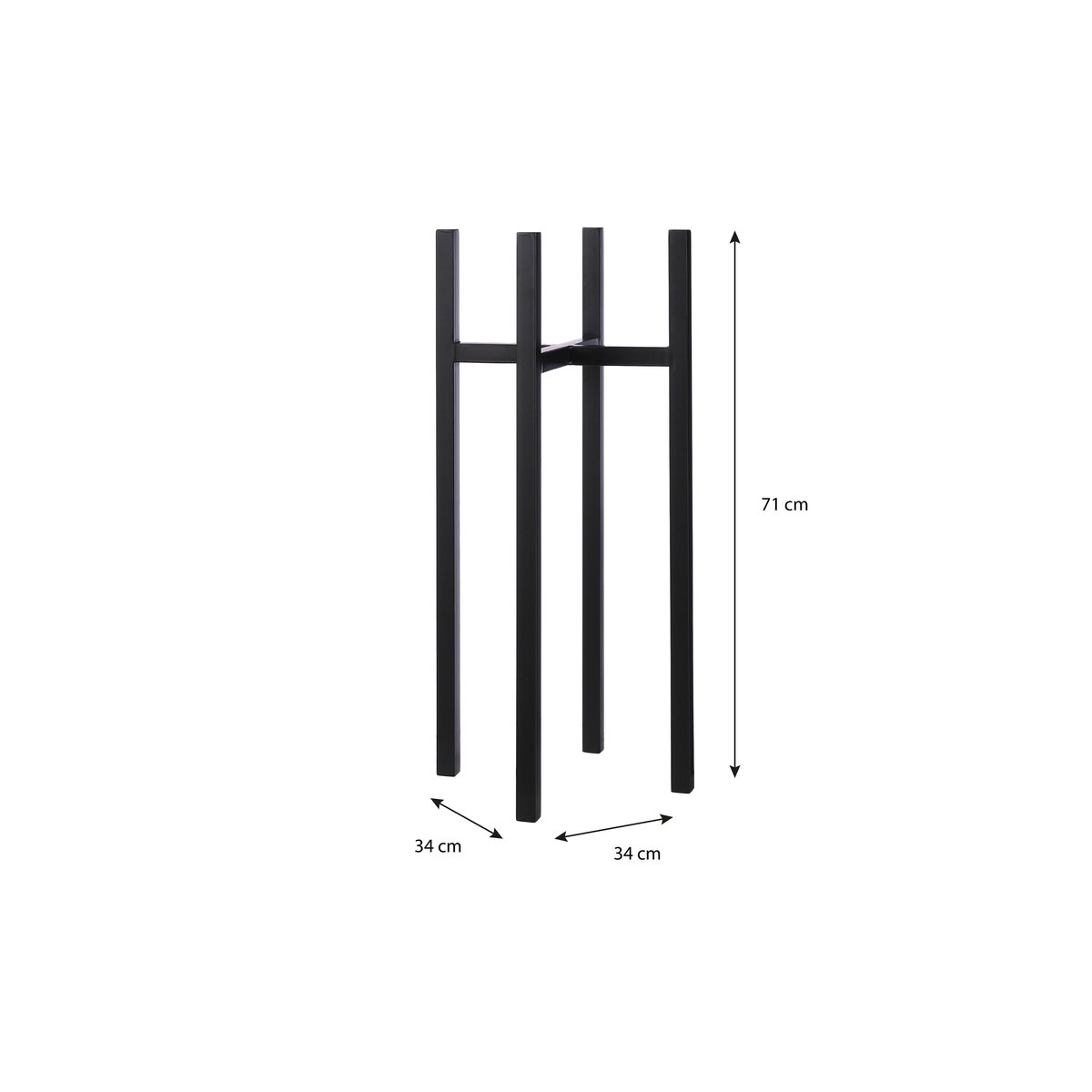 Support pour plantes H71 cm ASCOT XL noir, MICA DECORATIONS