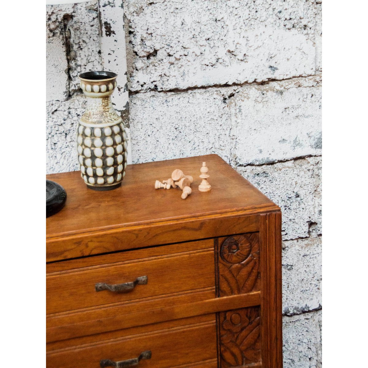 Commode Art déco en bois foncé Garance N°521 - Bon état bois foncé, DEBONGOUT