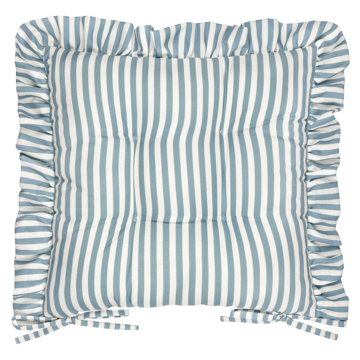 Set of 2 Millie Ruffle Indoor/Outdoor Seat Pads blue, WYLDER