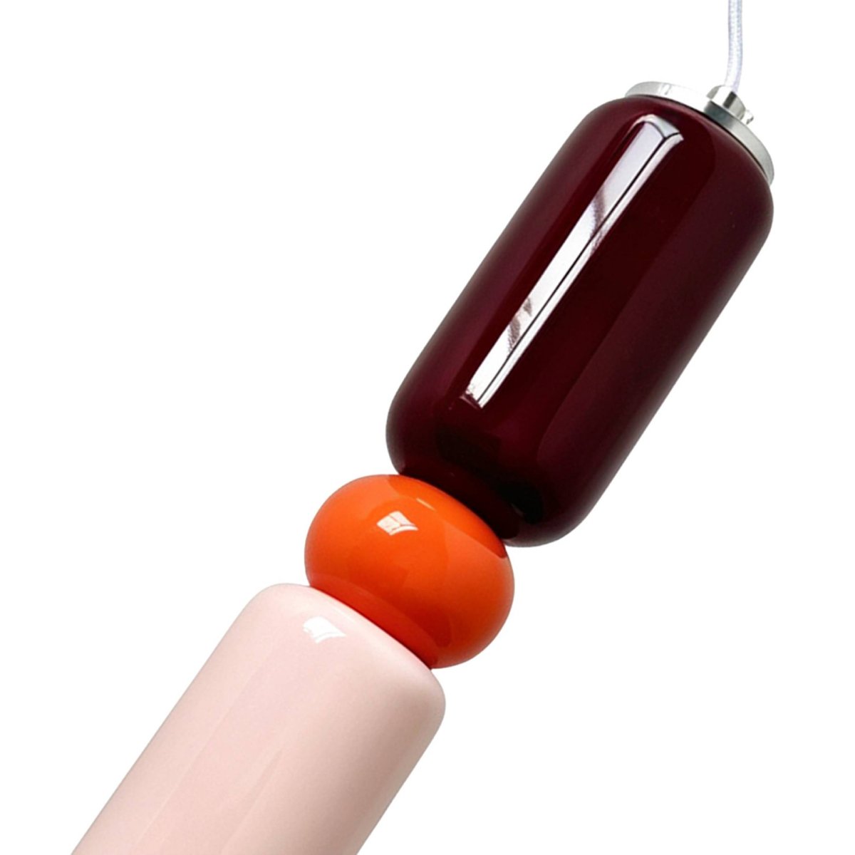 Suspension intérieur céramique et verre Ø8cm LOLY bordeaux, SWEEEK
