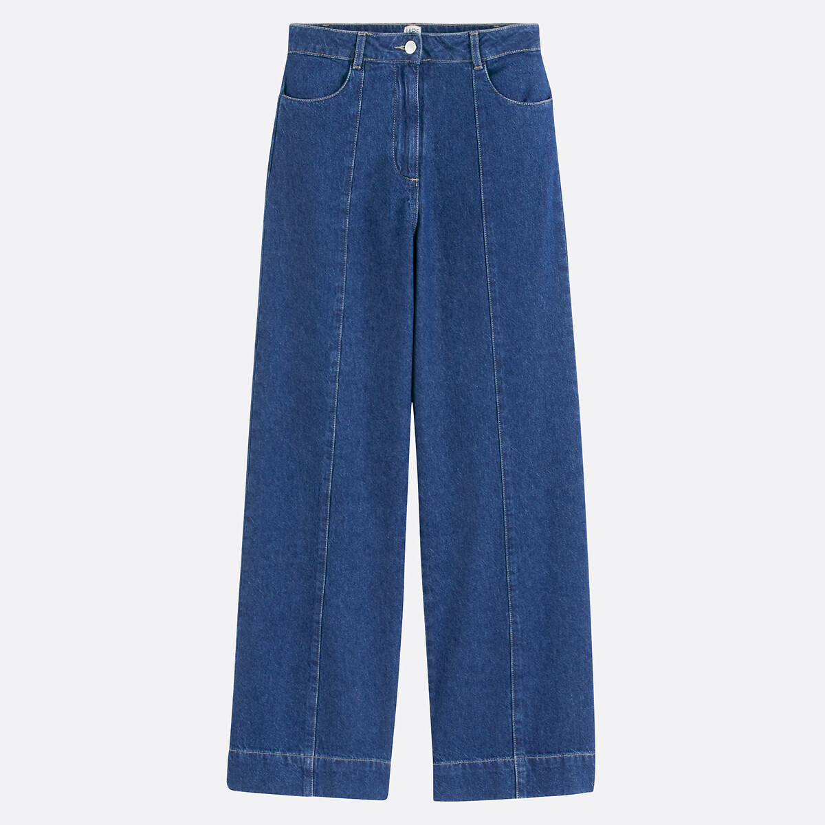 Jean large, détails coutures, taille haute bleu brut, LA REDOUTE COLLECTIONS