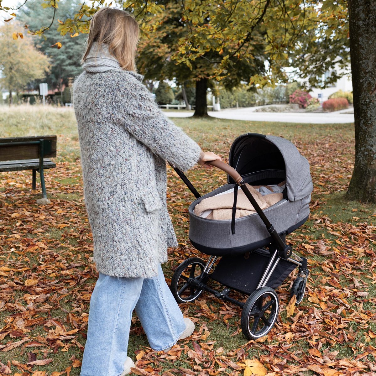 Nid d'ange bébé poussette et siège auto hiver - Teddy matelassé chaud beige, BEMINI